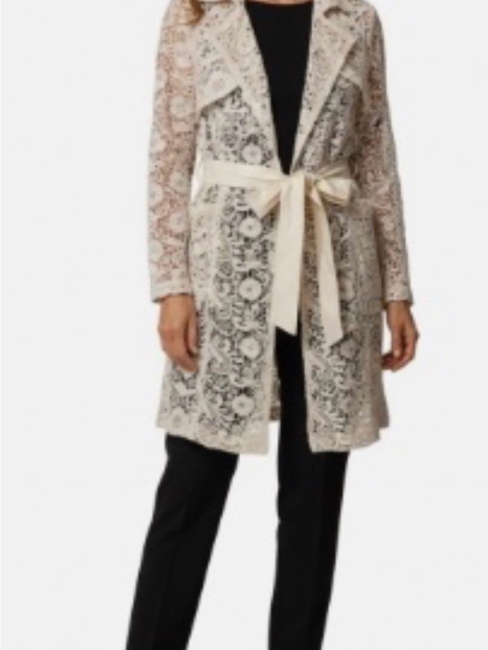 NWT $199 Chico's Limited Collectibles Lace Trench Jacket Ivory Size S